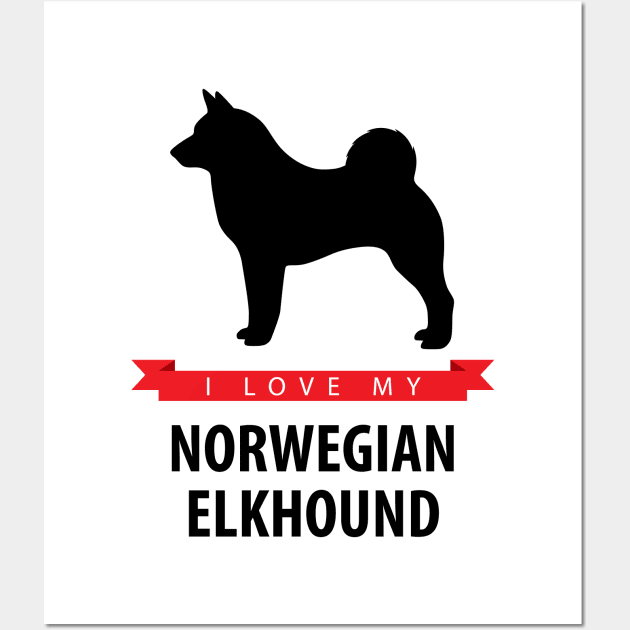 I Love My Norwegian Elkhound Wall Art by millersye